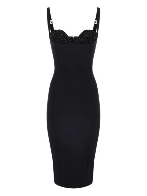 bead-embellished crêpe midi dress by ELISABETTA FRANCHI