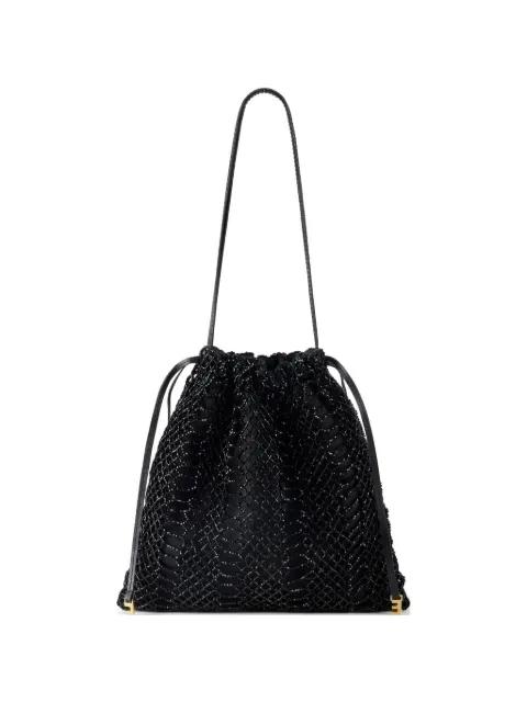 beaded-mesh bucket shoulder bag by ELISABETTA FRANCHI