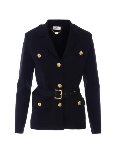 belted logo-button jacket by ELISABETTA FRANCHI