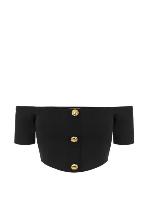 button cropped knit top by ELISABETTA FRANCHI