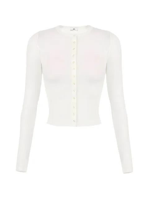 button embroidered-logo cardigan by ELISABETTA FRANCHI