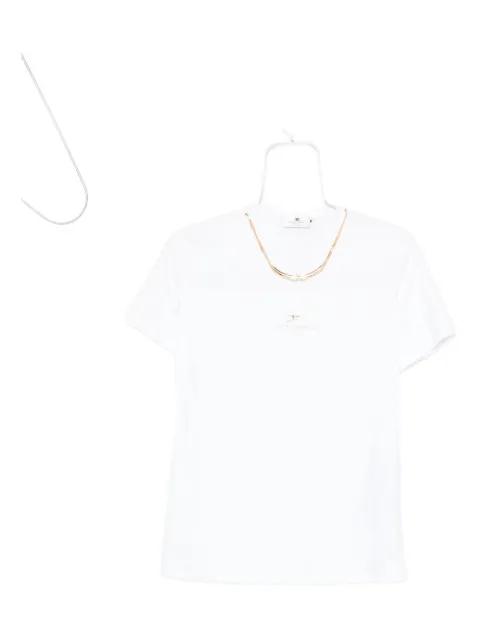 chain-embellished cotton T-shirt by ELISABETTA FRANCHI