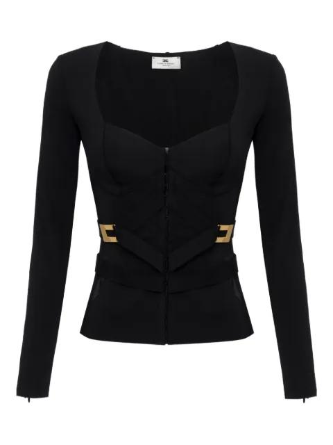 corset-detail long-sleeve T-shirt by ELISABETTA FRANCHI