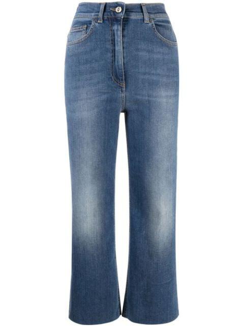 cropped high-waisted jeans by ELISABETTA FRANCHI