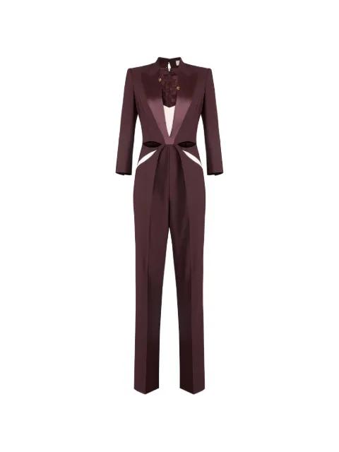 cut-out satin-lapel jumpsuit by ELISABETTA FRANCHI