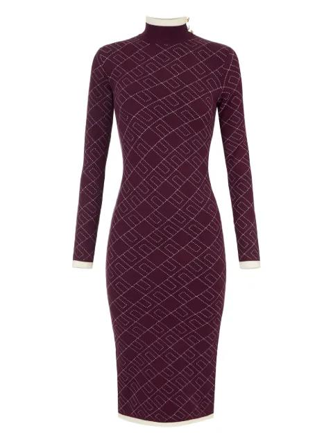 decorative-button jacquard knit midi dress by ELISABETTA FRANCHI