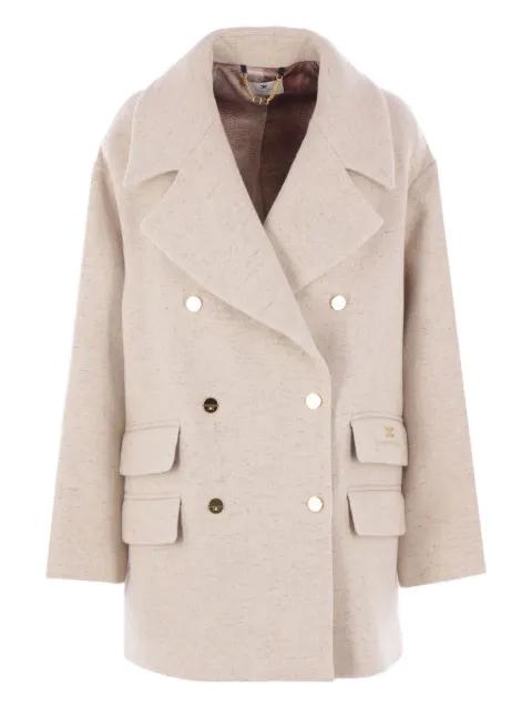 double-breasted gold-button coat by ELISABETTA FRANCHI