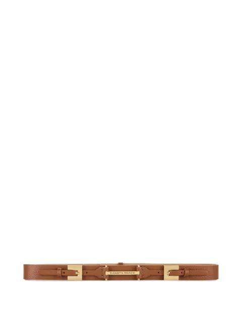 double-buckle leather belt by ELISABETTA FRANCHI