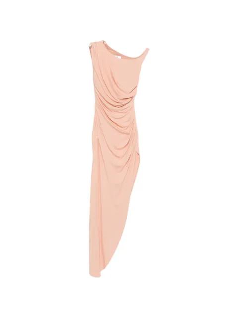 draped asymmetric midi dress by ELISABETTA FRANCHI