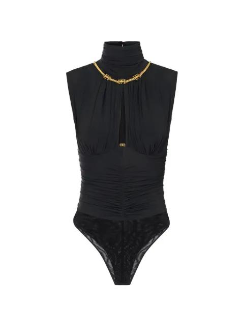 draped jewel-detail bodysuit by ELISABETTA FRANCHI
