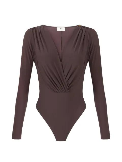 draping metal-logo bodysuit by ELISABETTA FRANCHI