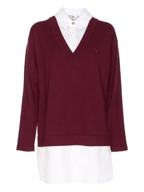 embroidered logo V-neck dress by ELISABETTA FRANCHI