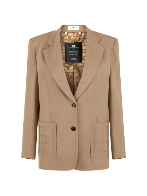 embroidered-pocket single-breasted blazer by ELISABETTA FRANCHI