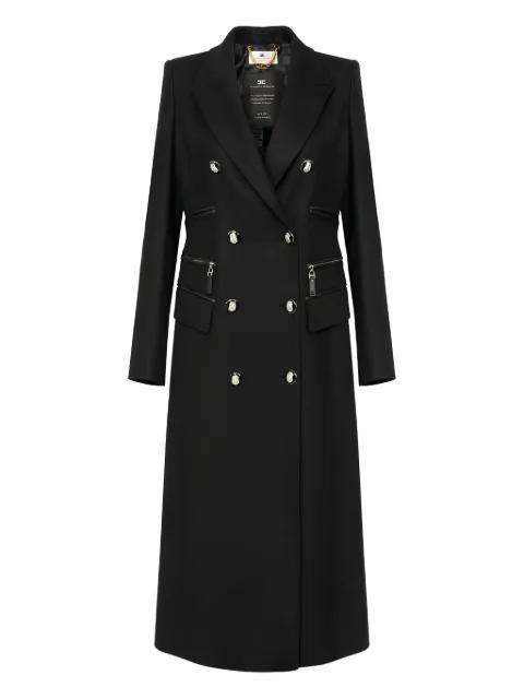 enamelled button double-breasted coat by ELISABETTA FRANCHI