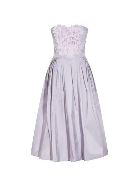 floral-appliqué strapless midi dress by ELISABETTA FRANCHI
