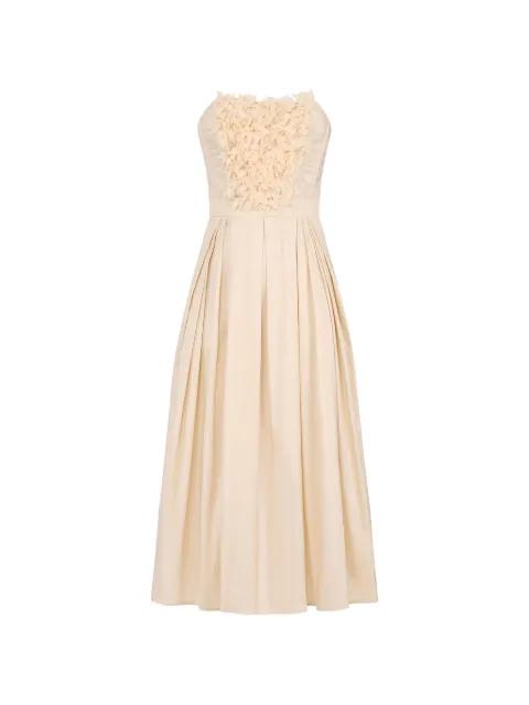 floral-embroidered panel midi dress by ELISABETTA FRANCHI