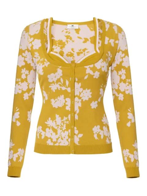 floral-jacquard cardigan by ELISABETTA FRANCHI