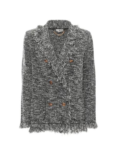 frayed double-breasted blazer by ELISABETTA FRANCHI