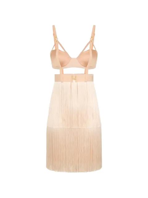 fringe-trimmed mini dress by ELISABETTA FRANCHI