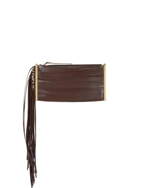 fringed leather shoulder bag by ELISABETTA FRANCHI