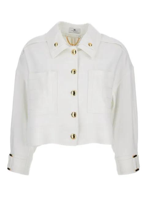 gold button patch pocket jacket by ELISABETTA FRANCHI