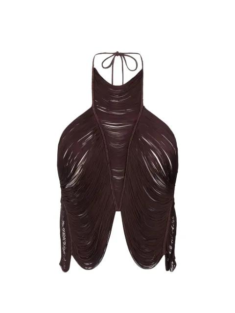 halterneck fringed top by ELISABETTA FRANCHI