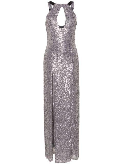 halterneck sequined maxi dress by ELISABETTA FRANCHI