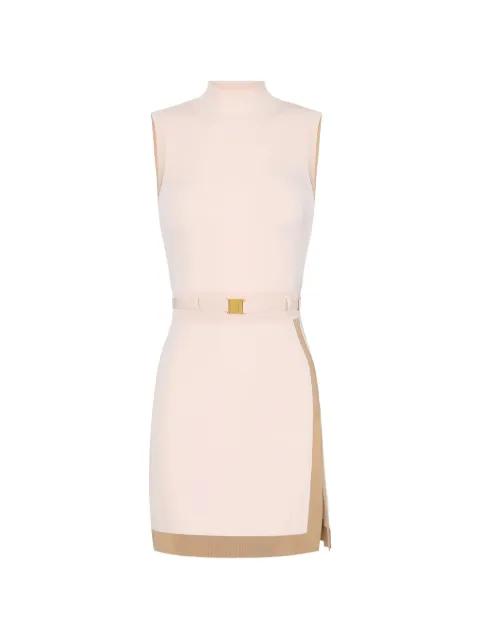 high-neck belted mini dress by ELISABETTA FRANCHI