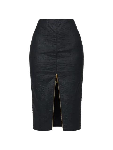 high-waist ostrich print midi skirt by ELISABETTA FRANCHI