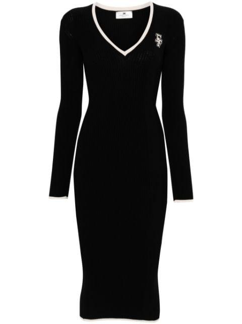 intarsia-knit ribbed midi dress by ELISABETTA FRANCHI