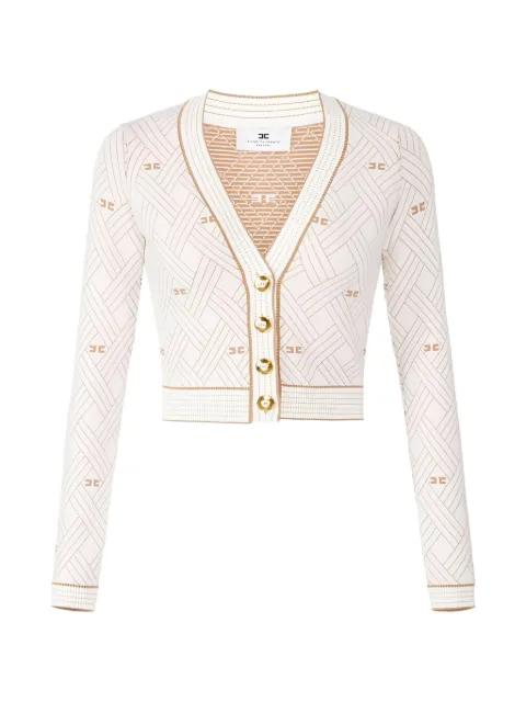 jacquard-knit V-neck cardigan by ELISABETTA FRANCHI