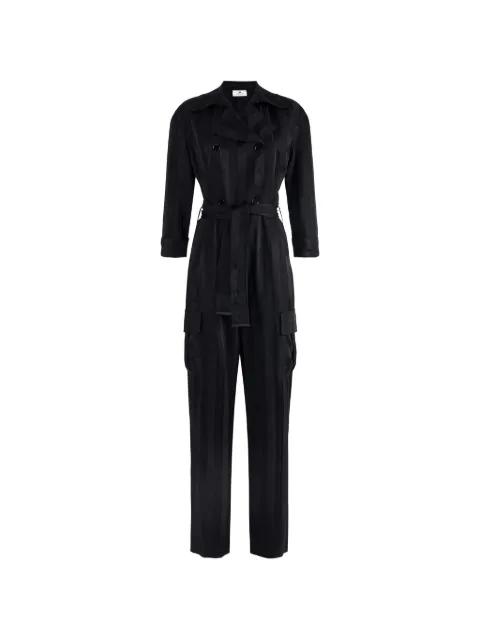 jacquard striped belted jumpsuit by ELISABETTA FRANCHI