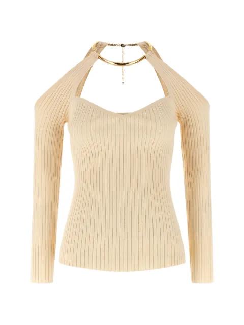 jewel-detail openwork-knit top by ELISABETTA FRANCHI