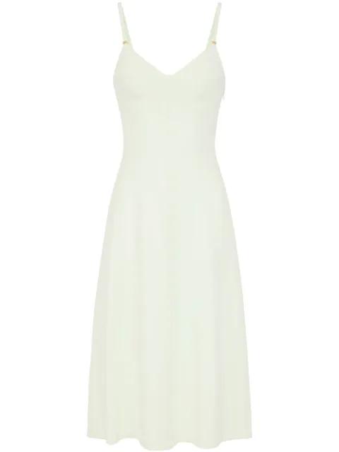 lace-up detail crepe midi dress by ELISABETTA FRANCHI