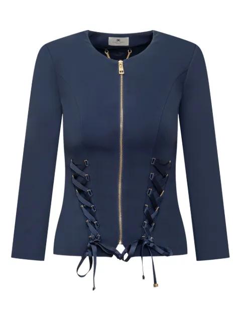 lace-up zip-front jacket by ELISABETTA FRANCHI