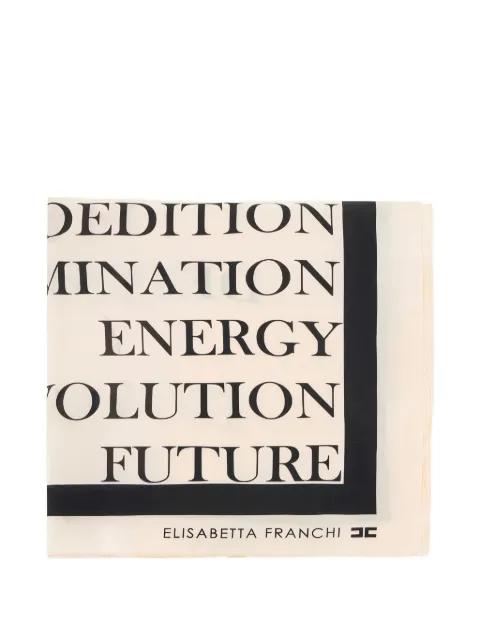 lettering-print silk scarf by ELISABETTA FRANCHI