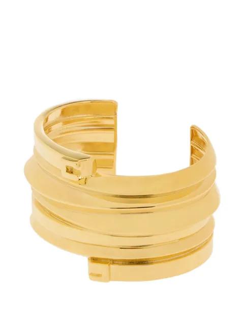 logo-details spiral-design rigid cuff bracelet by ELISABETTA FRANCHI