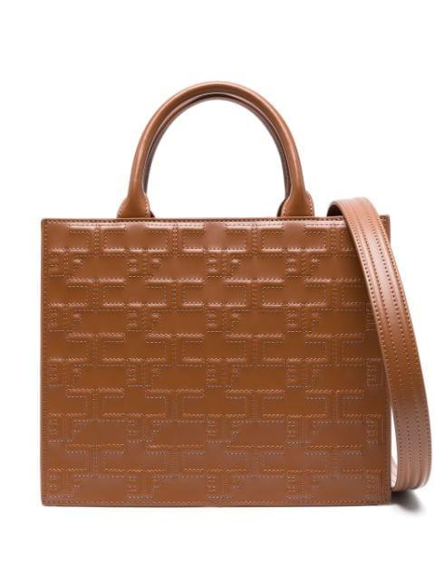 logo-embossed quilted tote bag by ELISABETTA FRANCHI