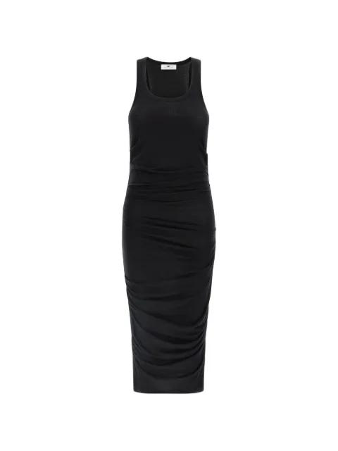 logo-embroidery draped midi dress by ELISABETTA FRANCHI