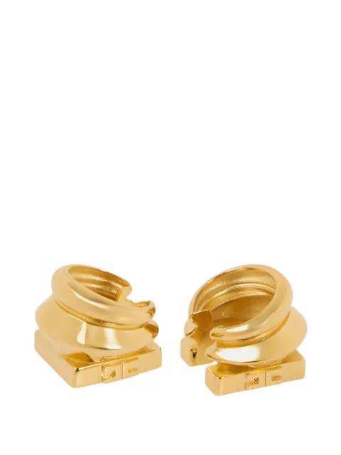 logo-engraved geometric ear cuffs by ELISABETTA FRANCHI