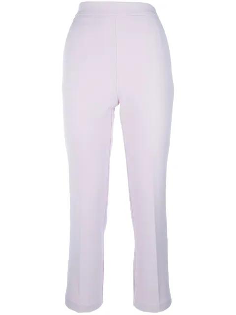 logo-plaque crepe trousers by ELISABETTA FRANCHI