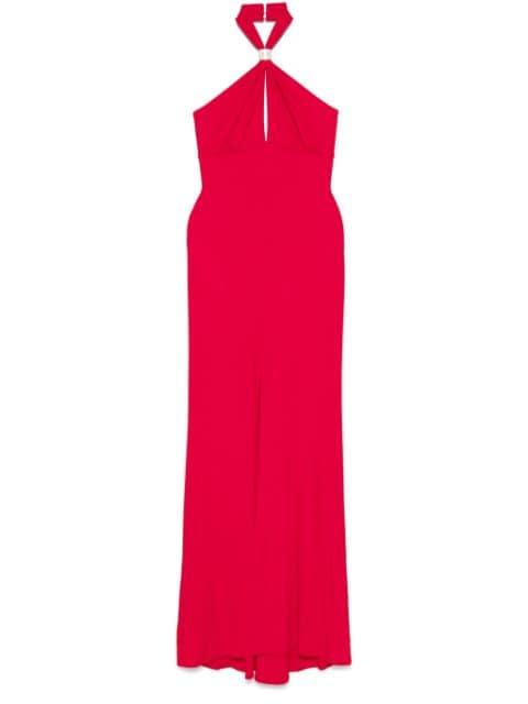 logo-plaque draped gown by ELISABETTA FRANCHI