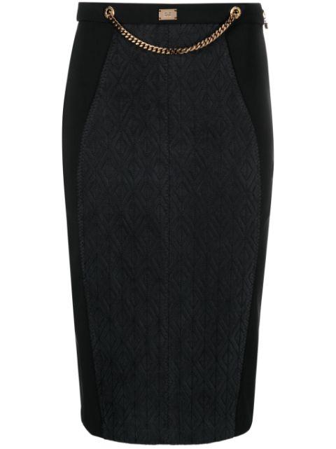 logo-plaque high-waisted skirt by ELISABETTA FRANCHI