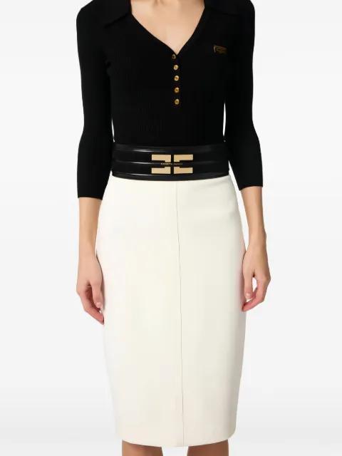 logo-plaque leather belt by ELISABETTA FRANCHI