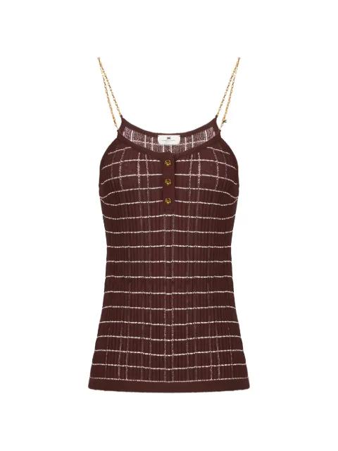 metal chain striped knitted tank top by ELISABETTA FRANCHI