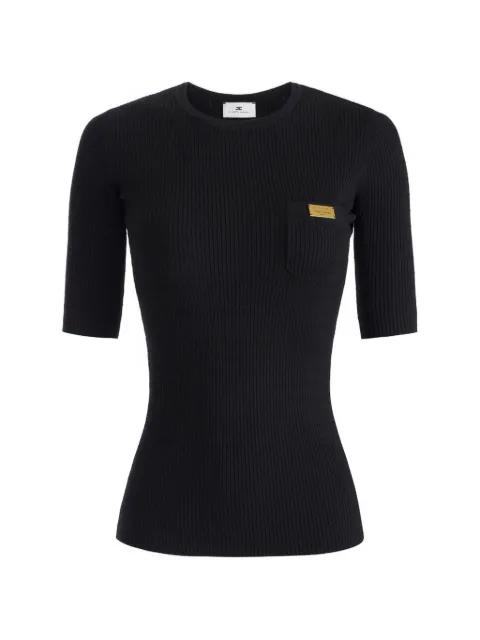 micro-braided ribbed knit top by ELISABETTA FRANCHI