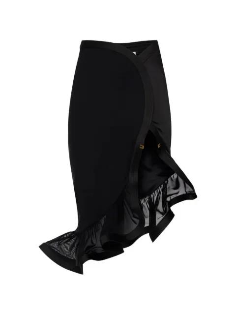 midi ruffled-detail wrap skirt by ELISABETTA FRANCHI