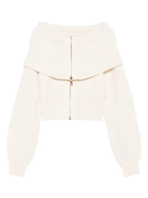 off-shoulder zip-fastening cardigan by ELISABETTA FRANCHI