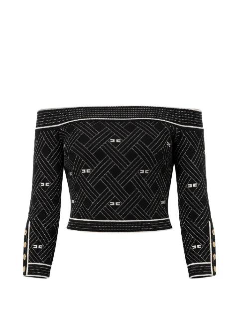 off-the-shoulder buttoned top by ELISABETTA FRANCHI