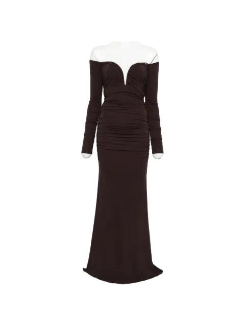 off-the-shoulder gathered maxi dress by ELISABETTA FRANCHI